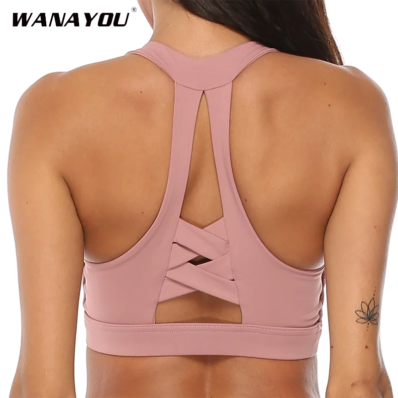 Professional Shockproof Sports Bra,gathering Yoga Fitness With Chest