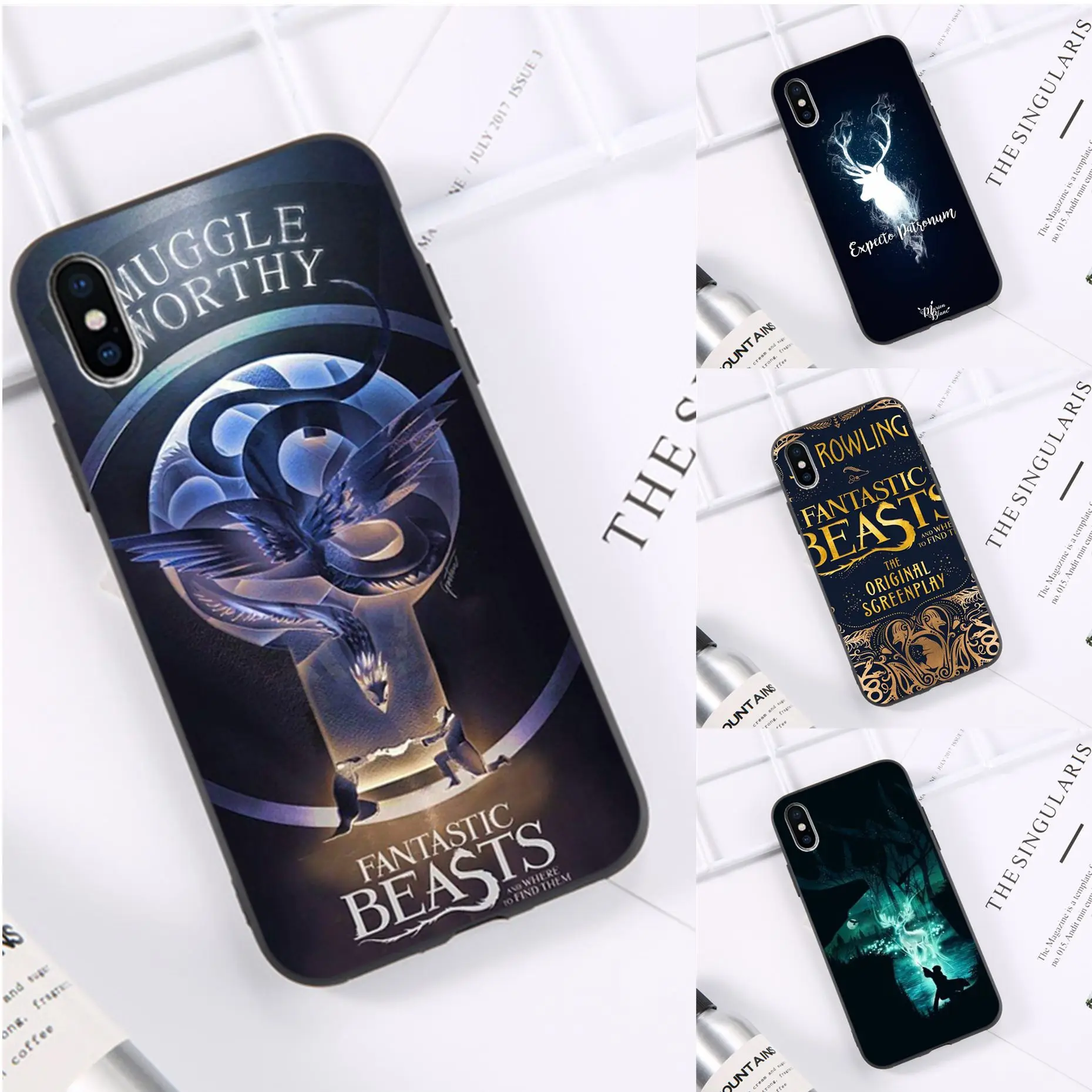 Фантастические звери и где их найти черный чехол для телефона iPhone11 pro XS MAX 8 7 6 6S Plus X