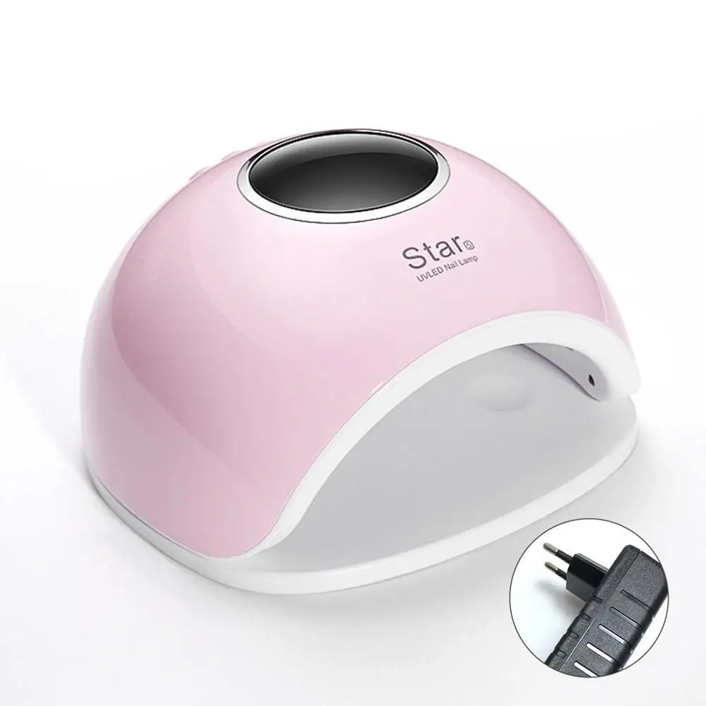 Pink TypeEU Star 5 72 Вт УФ-лампа для ногтей профессиональный УФ-светодиодный гель-Сушилка для ногтей для всех типов гелей-лаков с нижней частью 10 s/30 s/60 s/90 sTimer lcd ледяная лампа F - Цвет: Pink TypeEU
