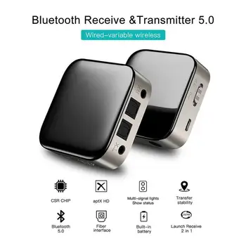 

2 in 1 Wireless Bluetooth 5.0 Receiver Transmitter CSR8675 3.5mm Audio aptx HD LL optical adapter & Display Screen for TV Car