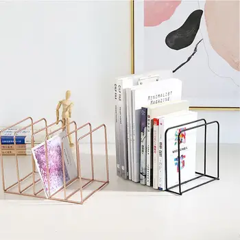 

5 layers of innovative geometric wrought iron metal bookshelf desk file storage organizer file rack durable set books