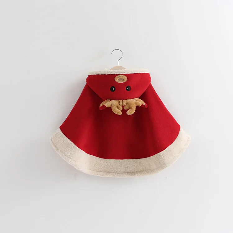 

19 New Style Childrenswear Women's Children Autumn And Winter Brushed And Thick Cartoon Elk Christmas Mantle Cloak Coat