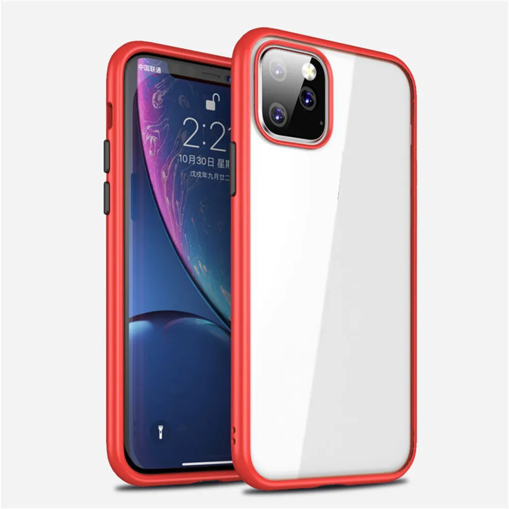 Противоударный хитовый цветной чехол для телефона IPhone 11 Pro Max простой прозрачный