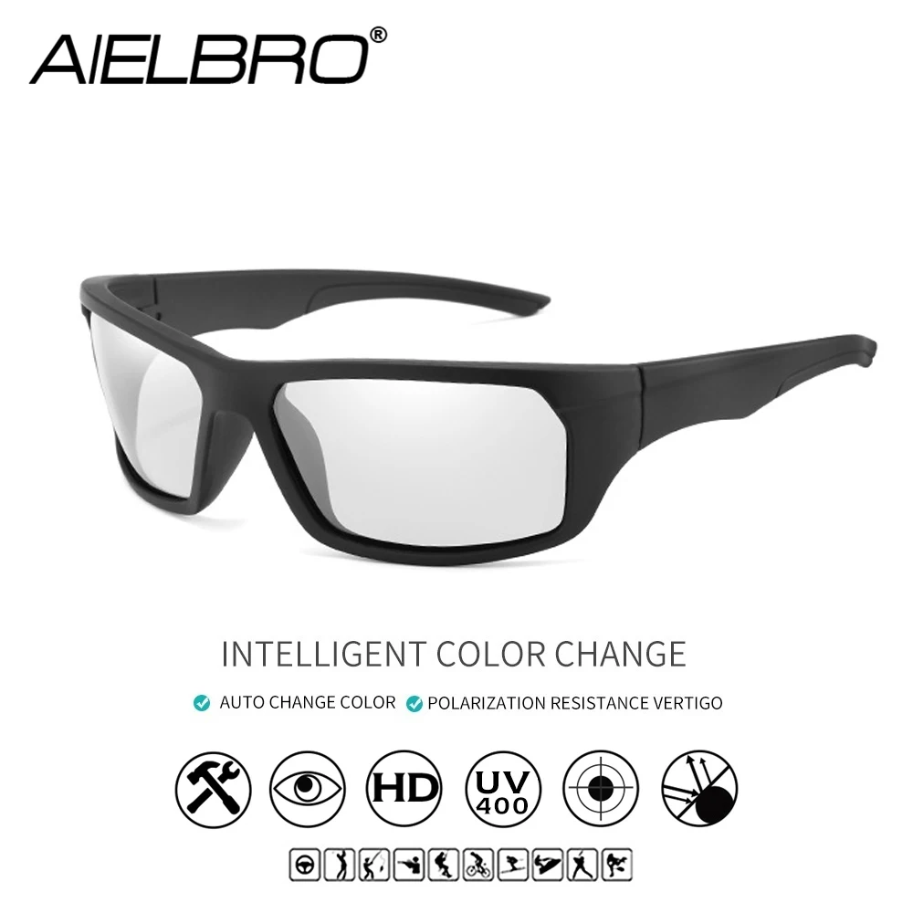 

AIELBRO Polarized Photochromic Sunglasses Men Driving Eyewear Male Day Night Vision Goggles Fishing Hiking Sun Glasses