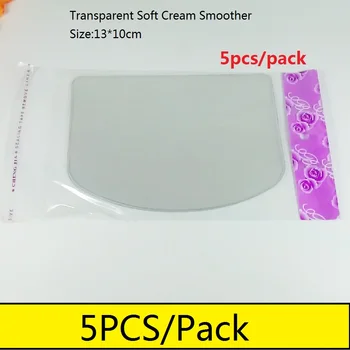 

5pcs Transparent Cream Scraper Plastic Soft Spatula Cake Shave Dough Knife Cookie Cutter Butter Curler Baking Pastry Tool Decor