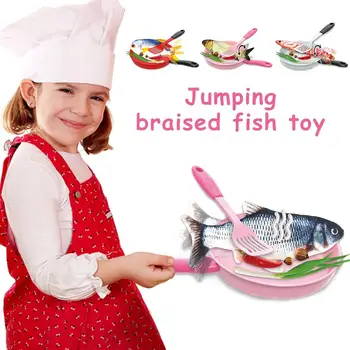 

Pretend Play Kitchen Toys Kit With Pot Spatula Plush Fish Pepper Garlic And Ginger For Boys Girls Early Education Indoor Cooking