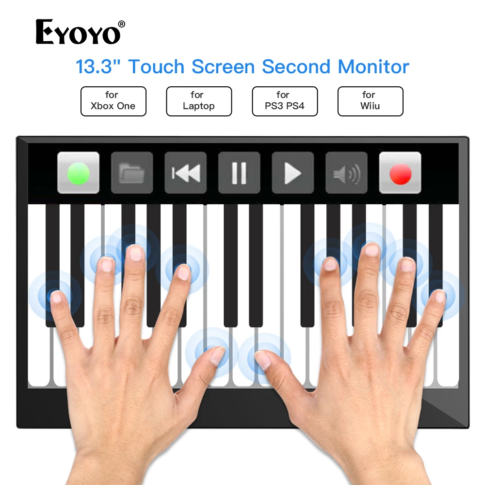 Eyoyo EM13L 13 3 Portable touch PC monitor FHD Screen 1080p IPS LCD HDMI Type C 3