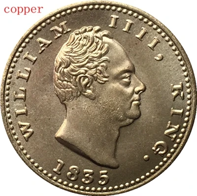 Индия-британская 1 мухр-Уильям IV 1835 копии монет 24 мм - Цвет: copper