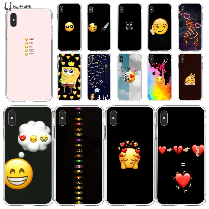 

LJHYDFCNB emoji smile TPU Soft Phone Case for iPhone 11 pro XS MAX 8 7 6 6S Plus X 5 5S SE XR cover