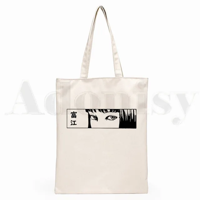 Japan Manga Junji Ito Tomie Shintaro Kago Graphic Hipster Cartoon Print Shopping Bags Girls Fashion Casual Pacakge Hand Bag R