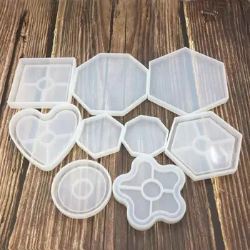 

DIY Crystal Silicone Glue Square Flower Love Pendant Mold Plate Teacup Pad Mirror Craft epoxy resin For DIY Jewelry Making Tools