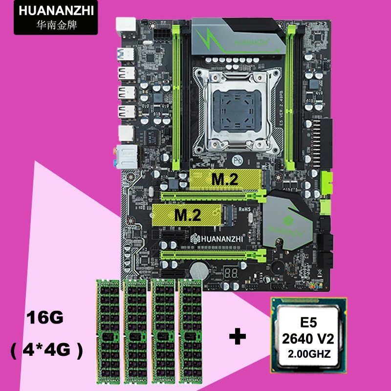 ^*Best Offers HUANANZHI X79 motherboard CPU RAM combo discount motherboard with M.2 slot motherboard with CPU Xeon E5 2640 V2 RAM 16G(4*4G)