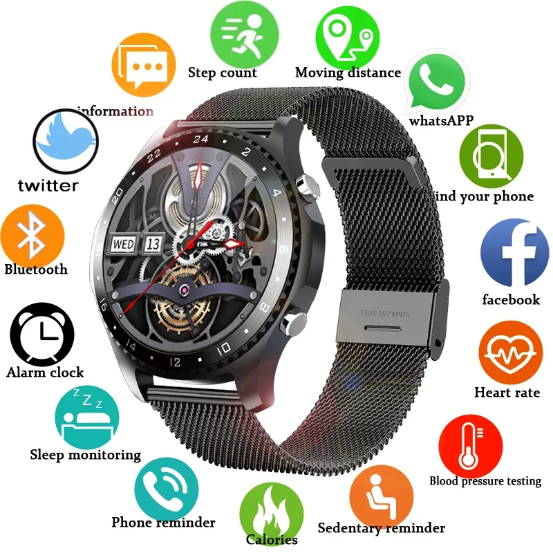 

Men's Smart Watch Fashion Sports Style Full Screen Touch Bluetooth Call Heart Rate Monitoring Sports Watch for Android and IOS