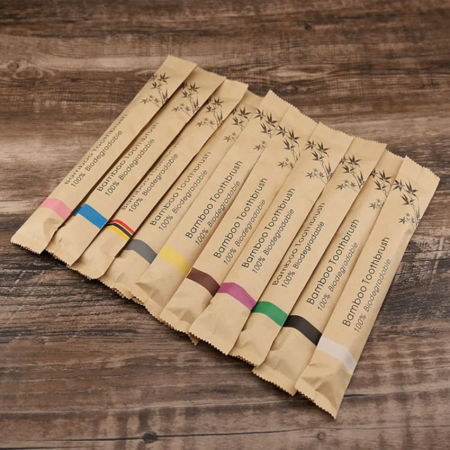 10Pcs Colorful Toothbrush Natural Bamboo Tooth Brush Set Soft Bristle Charcoal Teeth Eco Bamboo Toothbrushes Dental Oral Care 2