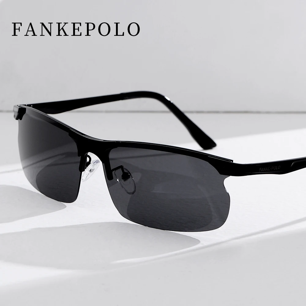 FANKEPOLO men's sunglasses luxury brand 2019new fashion transparent glasses uv400 polarized oval sunglasses men's driving mirror