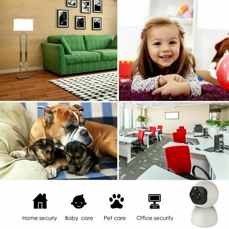  1080P HD IP di WiFi Della Macchina Fotografica Doppia Lente di Sicurezza Domestica Senza Fili Audio