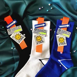 2021 Spring Season New Smiley Face Cloth Label Net Red Decorative Socks Harajuku Accessories  Japanese Fashion