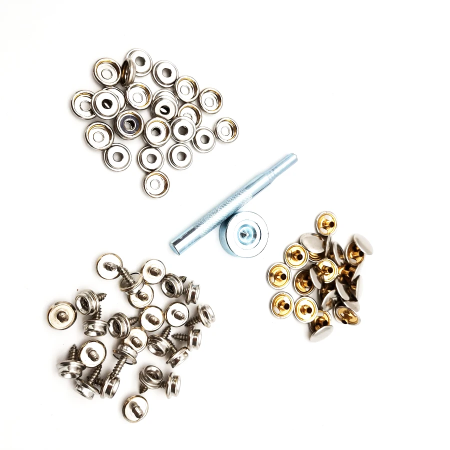 25 sets Stainless Steel Snap Fastener Buttons&Sockets for Marine Boat Covers Canvas