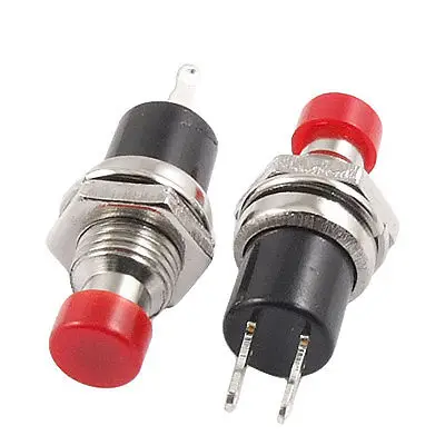 20 шт. красный 2 Pin SPST OFF-(On) без Мини кнопочный Мгновенный Переключатель 1A 250V AC