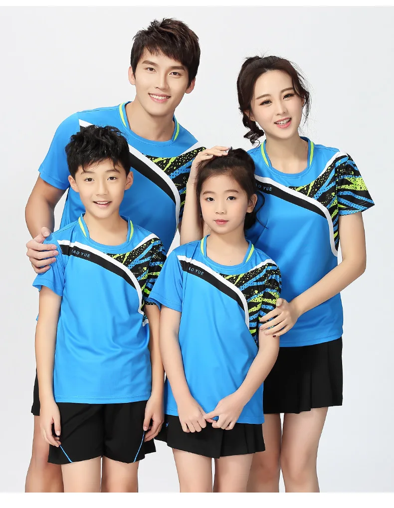Men Women O-Neck Tennis T shirts Shorts Skirts , Boys Girls Badminton Sets , Table Tennis T-shirts Clothing White