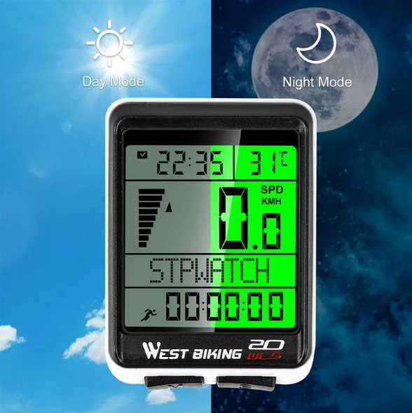 

WEST BIKING 2.1inch LED Bicycle Speedometer Computer Wireless Cycling Waterproof Odometer Stopwatch Bike Computer Accessories