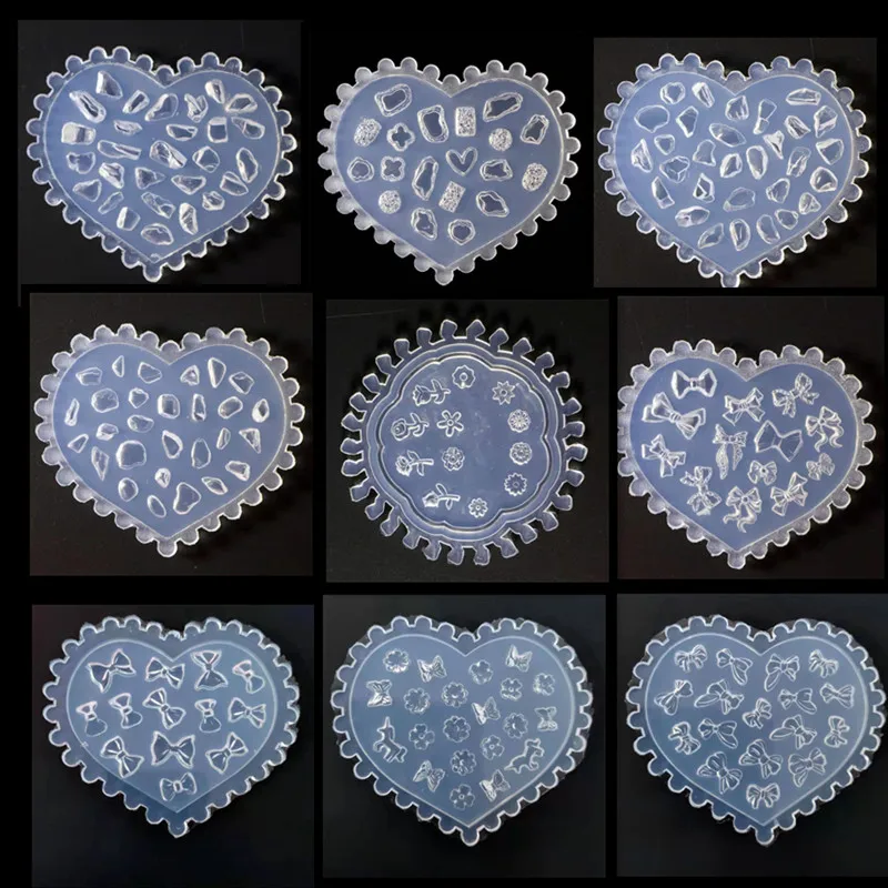 3D Carving Silicone Nail Mold Stamping Template Camellia/Shell/Bow Tie/Star Pattern DIY UV Gel Acrylic Crystal MD040-MD051