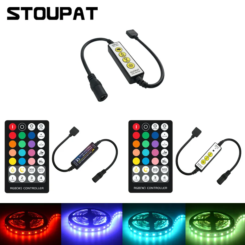 28Keys RF IR RGBW LED Light Strip Controller Remote Control Dimmer Adjust Brightness for DC5V-24V 3528 5050 Tape Lights DC | Освещение