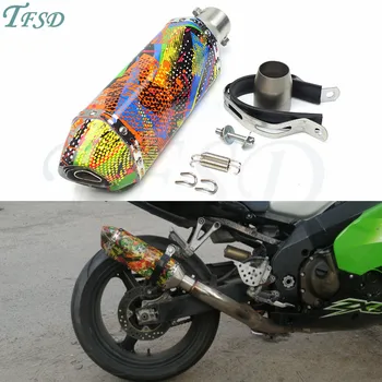 

NEW fashion Muffler 36-51mm Universal Motorcycle for Akrapovic Exhaust pipe Modified Muffler for Yamaha YZF R6 MT-07 MT-09 MT10