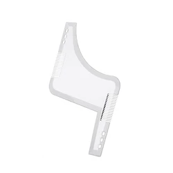 Beard Styling Template Comb - Barber Tool for Mustache Symmetry and Trimming (Available in 3 Colors) (Transparent)