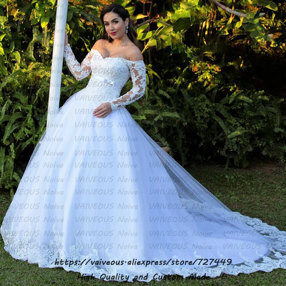 Vestido De Noiva, сексуальные платья для невесты в стиле бохо, романтические аппликации из бисера, свадебное платье с длинным рукавом, Vestido Novia Robe de Mariee