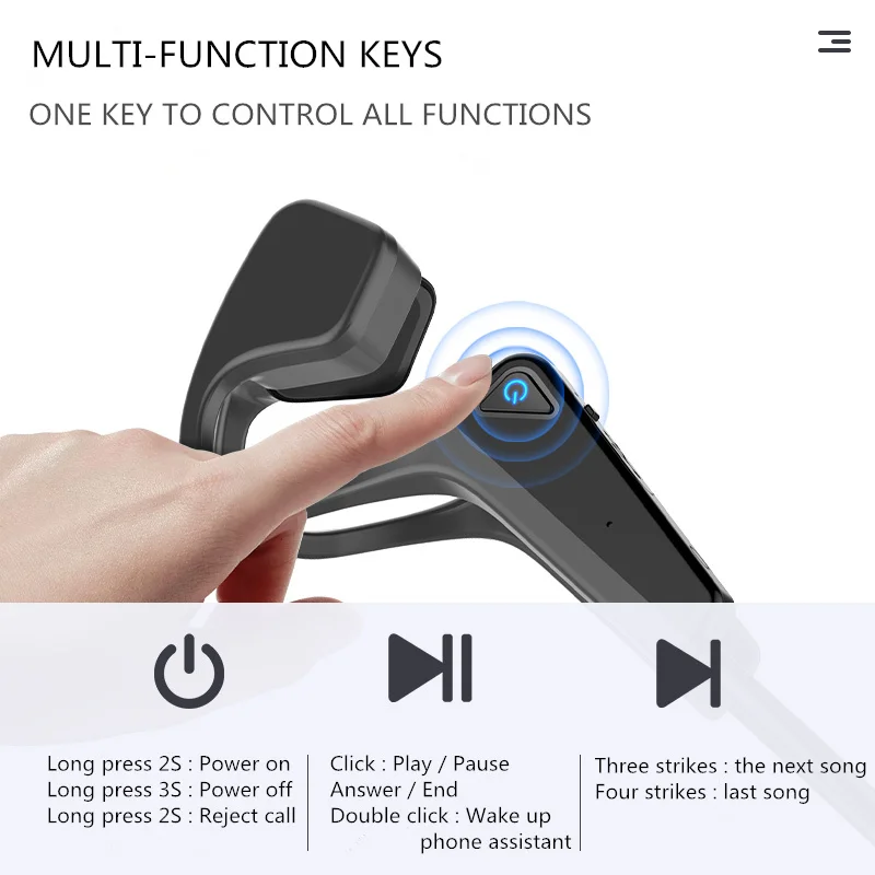 AIKSWE костной проводимости наушники Bluetooth Беспроводные спортивные IP56 гарнитура