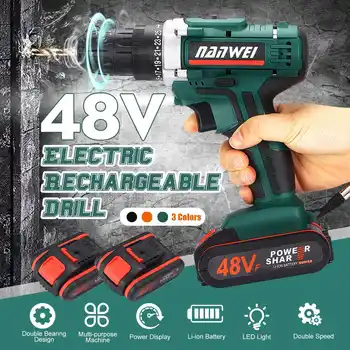 

Electric Drill 48V Electric Mini Screwdriver Waterproof 2 speed Wireless Power Driver 1/2Lithium-Ion Battery Electric Drill