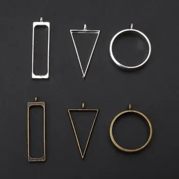

5 Pcs/Set Hollow Frame Open Back Bezel Pendant UV Resin Pressed Flower Jewelry Making Tool Accessories