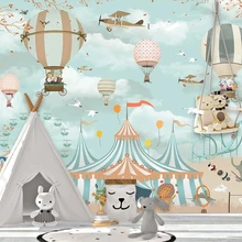 Beibehang пользовательские обои фото мультфильм горячий воздушный шар цирк фон стены Детская комната украшения росписи 3d обои