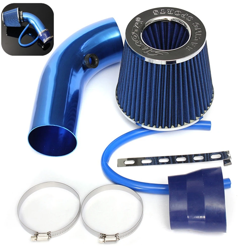 

Universal 76mm 3" Car Cold Air Intake Filter Alumimum Induction Pipe Kit Filter Tube System Power Flow Kit Car Engine
