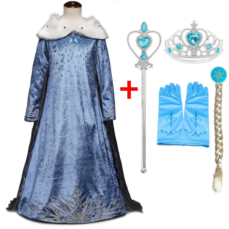 

New Girls Elsa Dress Snow Queen Costumes For Kids Cosplay Dresses Princess Birthday Party Dress Vestidos Child Girls Clothing