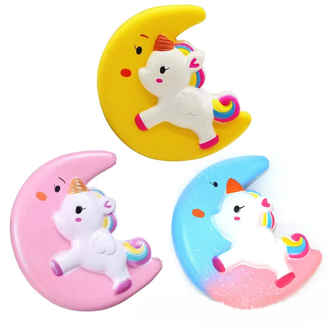 Kawaii Cake Squishy Jumbo Moon Unicorn Slow Rising Stress Relief Toy Squeeze Anti-Stress Toy for Kids Children for Adult Gift 3