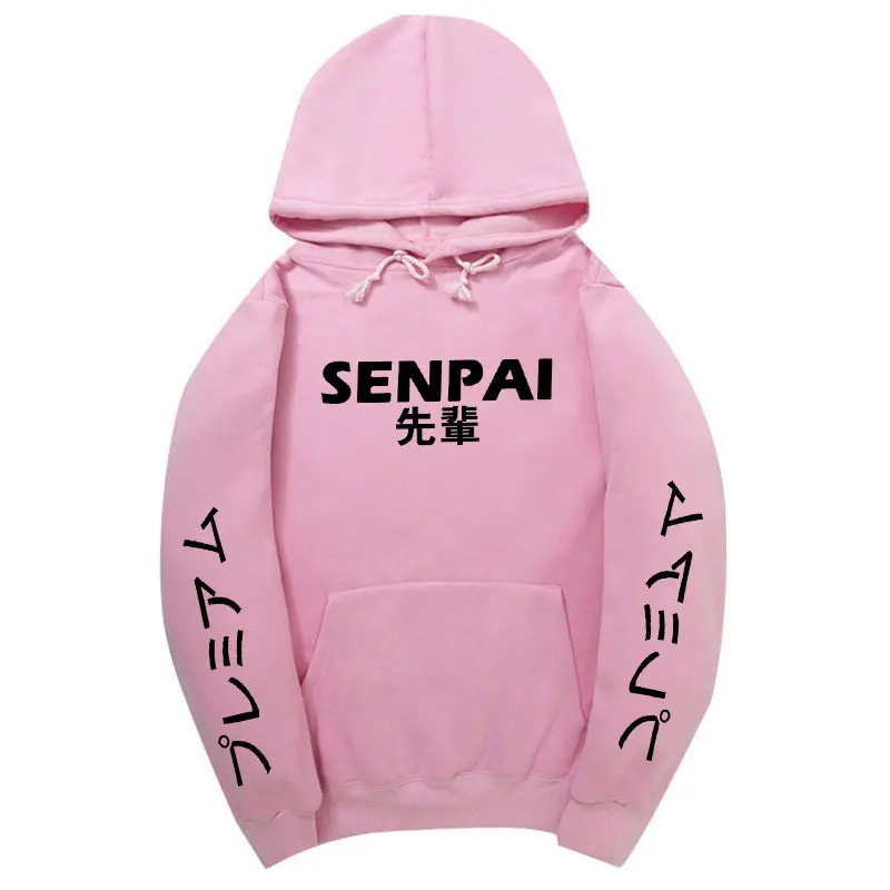 Модная толстовка с капюшоном SENPAI японский уличная многоцветная Женская толстовка с буквенным принтом пуловер Sudadera Hombre - Цвет: Pink-H02