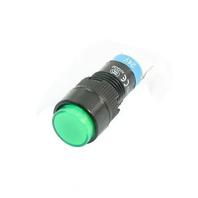 

DC 24V SPST 2Pin Soldering Momentary Green Indicator Lamp Push Button Switch