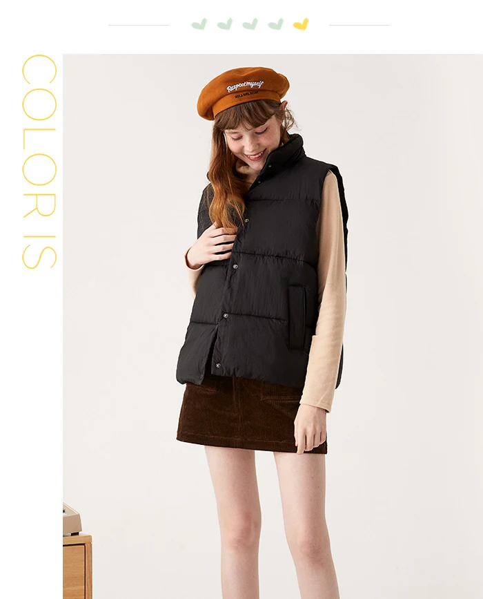 SEMIR, хлопковый женский жилет со стоячим воротником, новинка, зимний жилет ins, модный трендовый жилет без рукавов