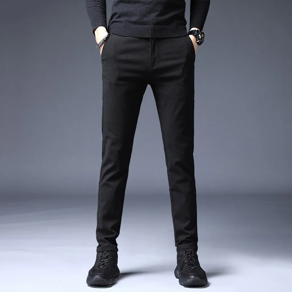 Pantalones Hombre новые модные повседневные однотонные прямые тонкие уличные спортивные штаны длинные штаны на шнурке Erkek Pantolon