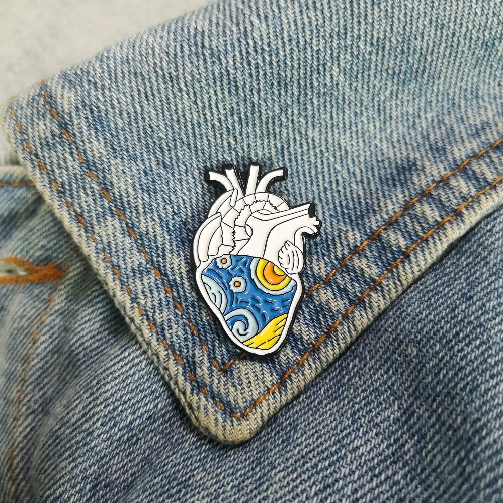 Freedom Heart эмалированная булавка на заказ, броши с сердечком, сумка, одежда, Нагрудный значок, морская волна, значок, ювелирные изделия в виде китов, подарок для детей, друг