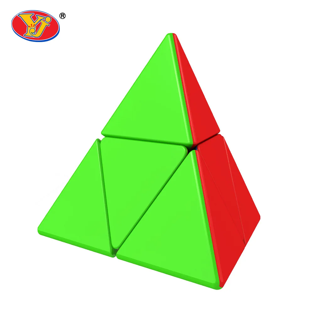 YongJun 2x2 Пирамида магический куб без наклеек твист безопасный ABS пластик Cubo Magico Brain Teaser обучающая игрушка для детей