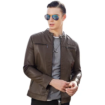 

Leather Jacket Men Coats M-3XL High Quality PU Outerwear Men Business Autumn Male Jacket 968
