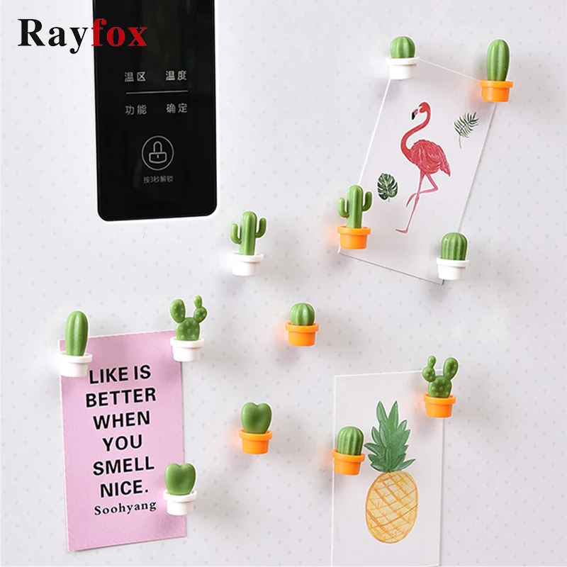

Kitchen Accessories Tool Refrigerator Magnetic Message Stickers Cactus Shape Magnet Buckle Clip Home Decorative Kitchen Gadgets