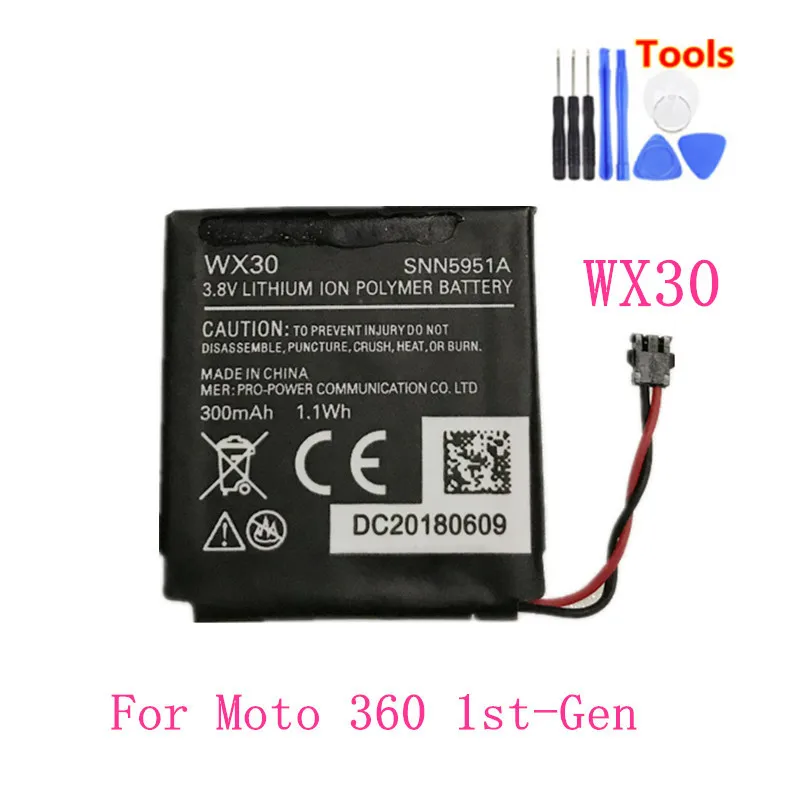 320mAh батарея WX30 Замена для Motorola Moto 360 1st-Gen 2014 Смарт батарейки часов + Бесплатные