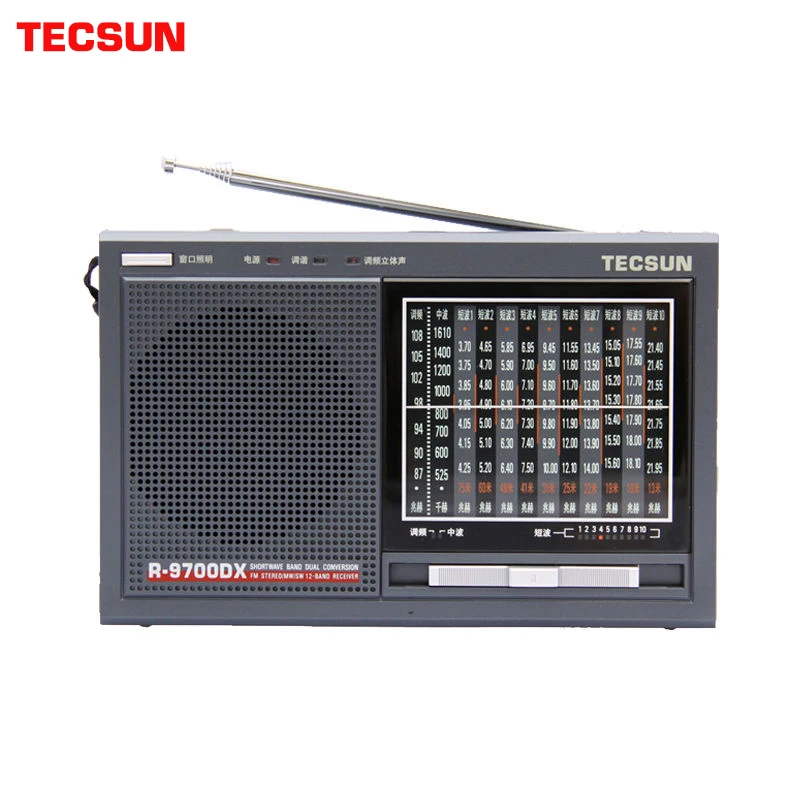 Receptor de Rádio com Alto-falante Tecsun Garantia Original – mw Alta Sensibilidade Banda Mundial Frete Grátis R-9700dx sw