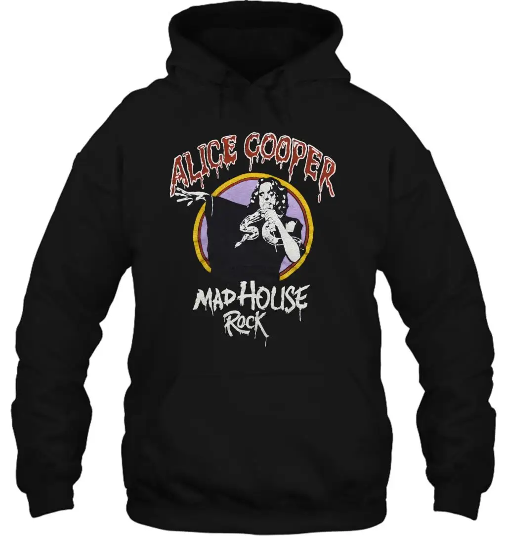 Мужская толстовка с капюшоном, Ретро стиль, Алиса Купер, 1979, Madhouse Rock World Tour, перепринт, Размеры s до 3XL, женская уличная одежда