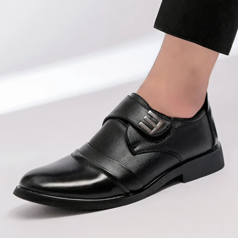 

Men Business Casual Shoes Genuine Leather MEN'S Shoes Autumn Formal Wear Foot Covering MEN'S Casual Shoes Velcro Going to Work S