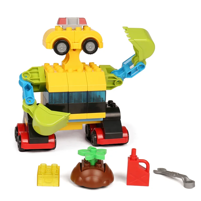 65 шт. строительные блоки большого размера совместимые с LegoINGly Duploed Block Robot детские